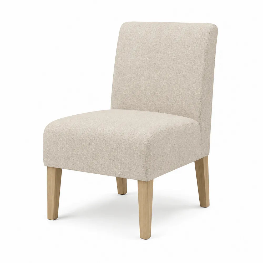 Sedia in legno massello e tessuto beige