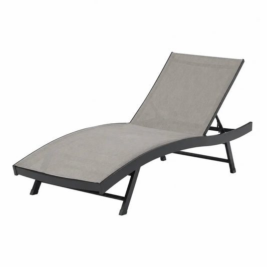 Sdraio in Alluminio e Textilene Grigio