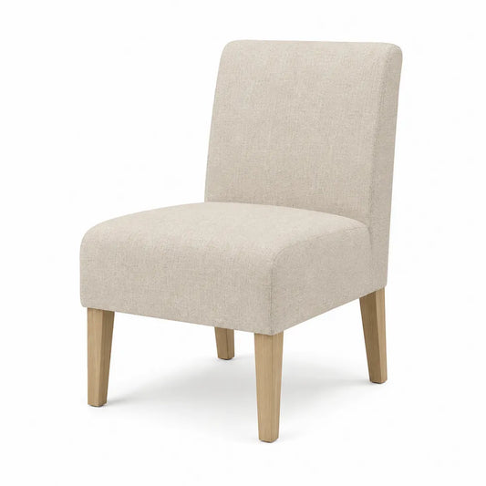 Sedia in legno massello e tessuto beige