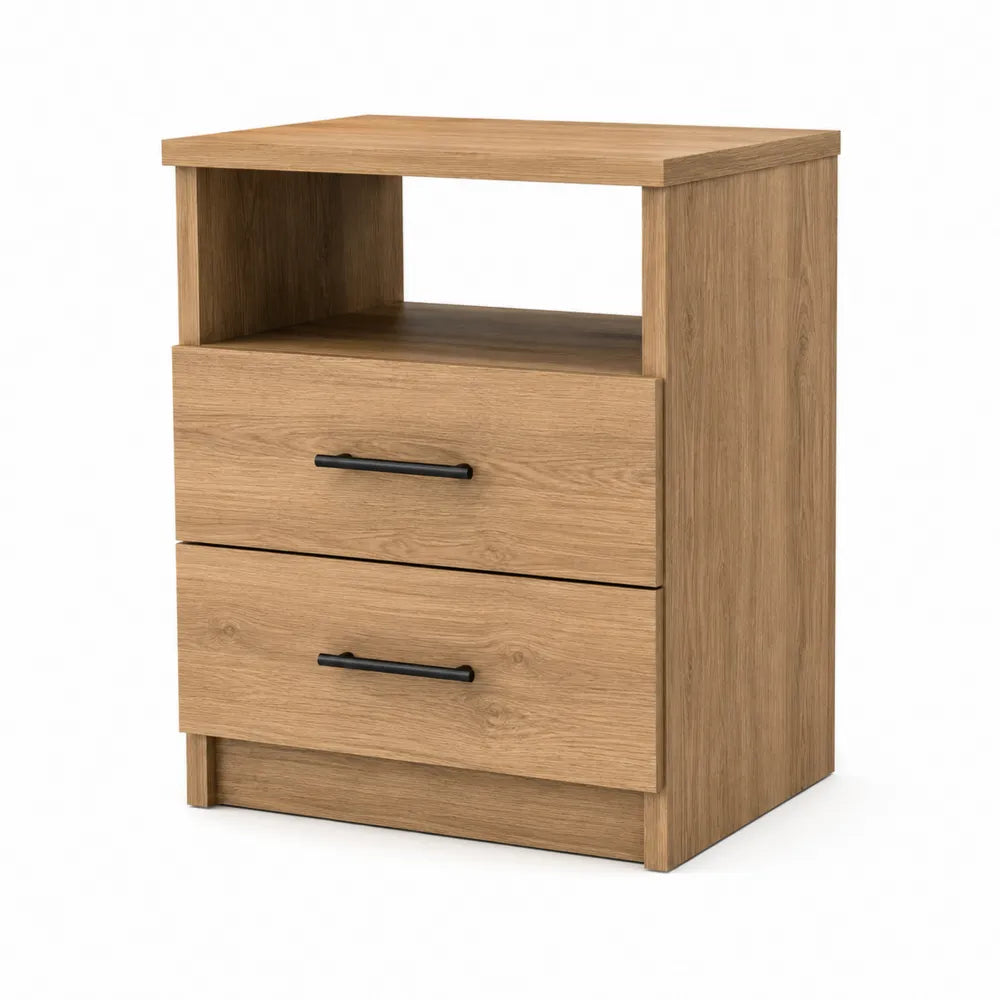 Cassettiera in legno con due cassetti 40x30x60cm