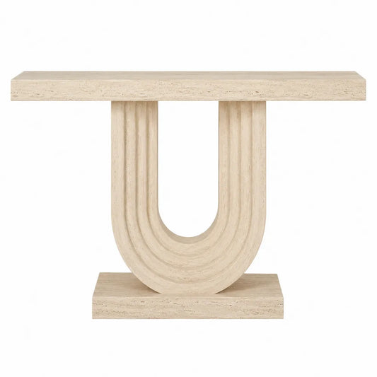 Consolle in Travertino Beige a Forma di U
